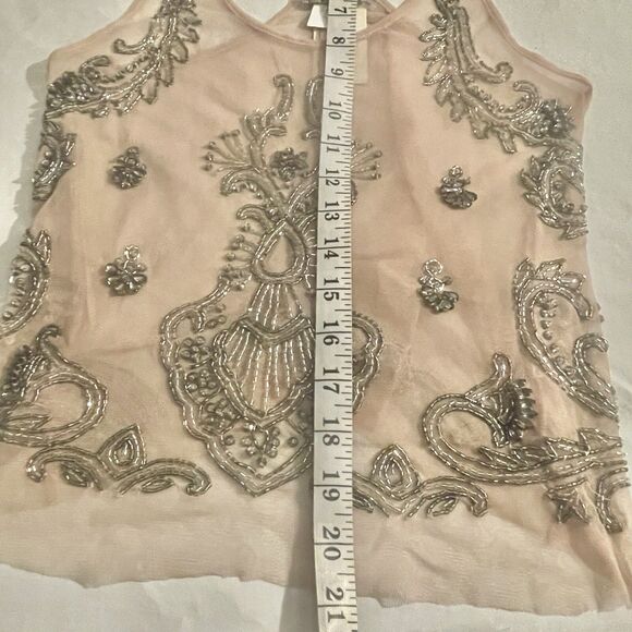 Topshop Womens Blouse Tank Sz 4 Soft Girl Romantic Neutral Cottagecore Boho - Picture 13 of 16